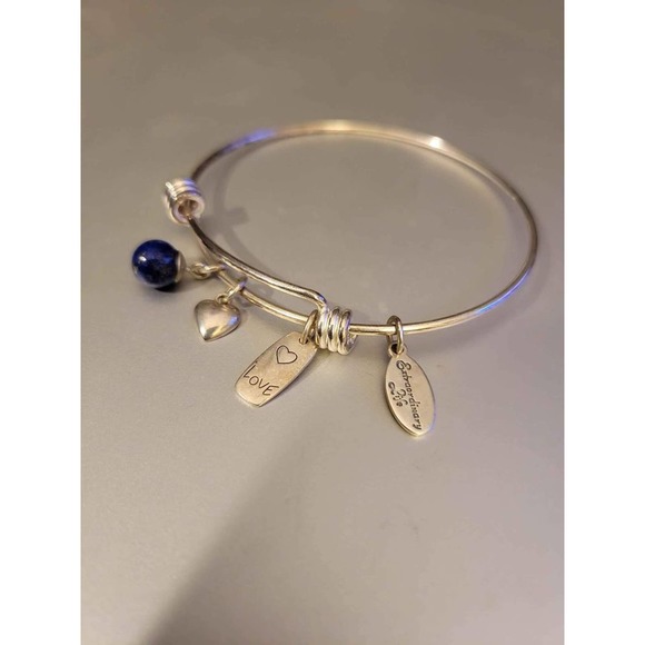 nobrand Jewelry - Sterling silver Bangle Bracelet Charms Expandable 6-8 In